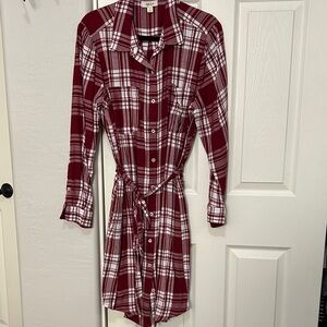 Style & Co. Burgundy Plaid Shirt
